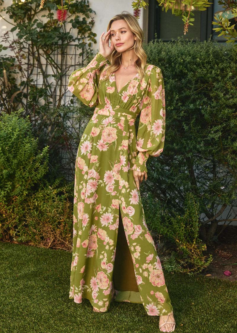 EMILY FLORAL SLIT DRESS Small