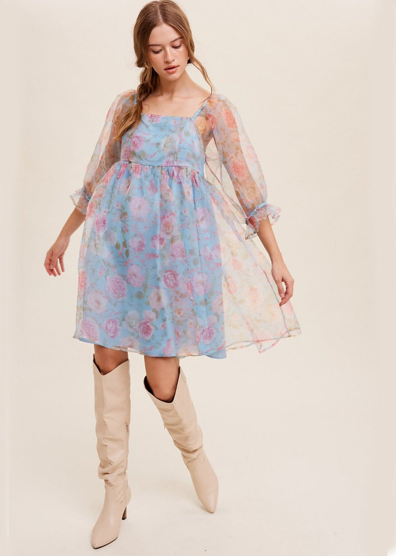 organza holiday dress CASSANDRA ORGANZA MINI DRESS