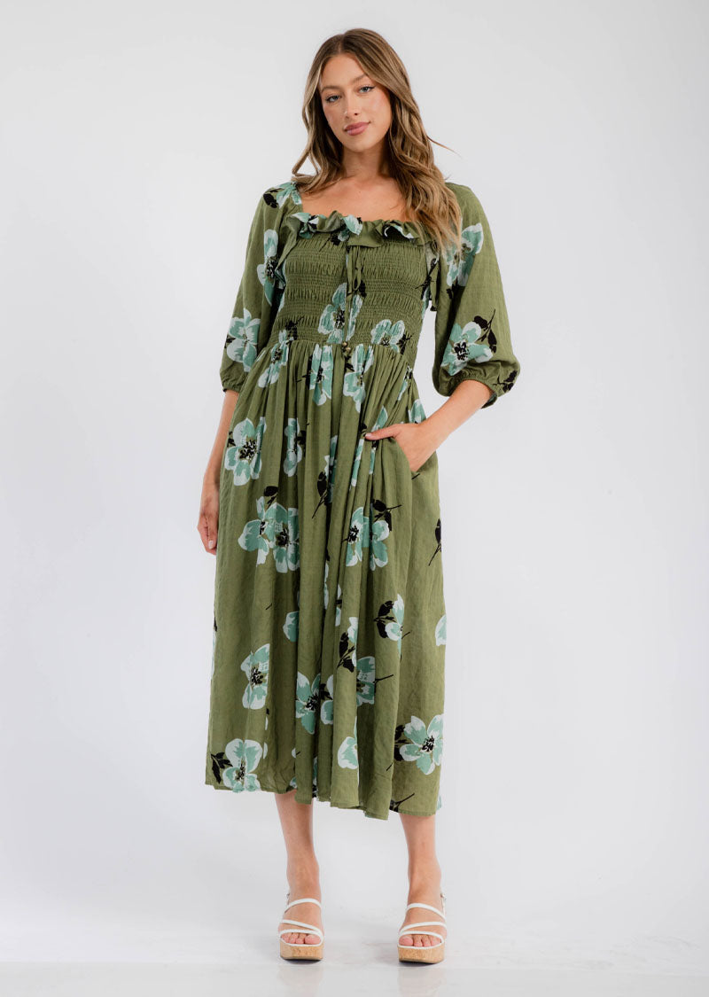 NORMANDIE FLORAL MIDI DRESS