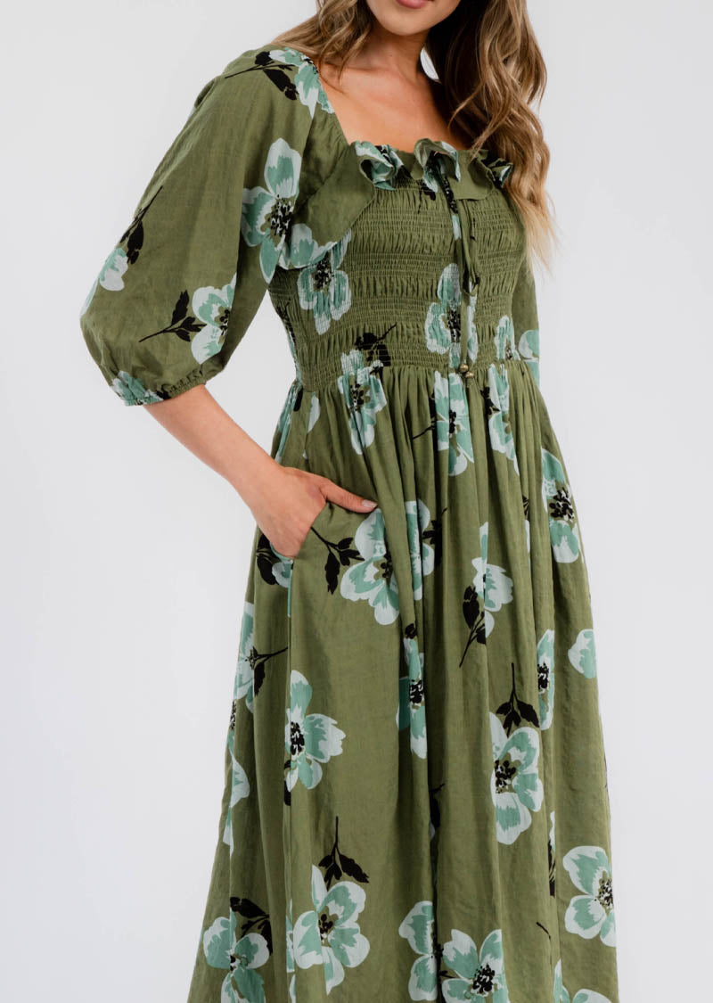 NORMANDIE FLORAL MIDI DRESS