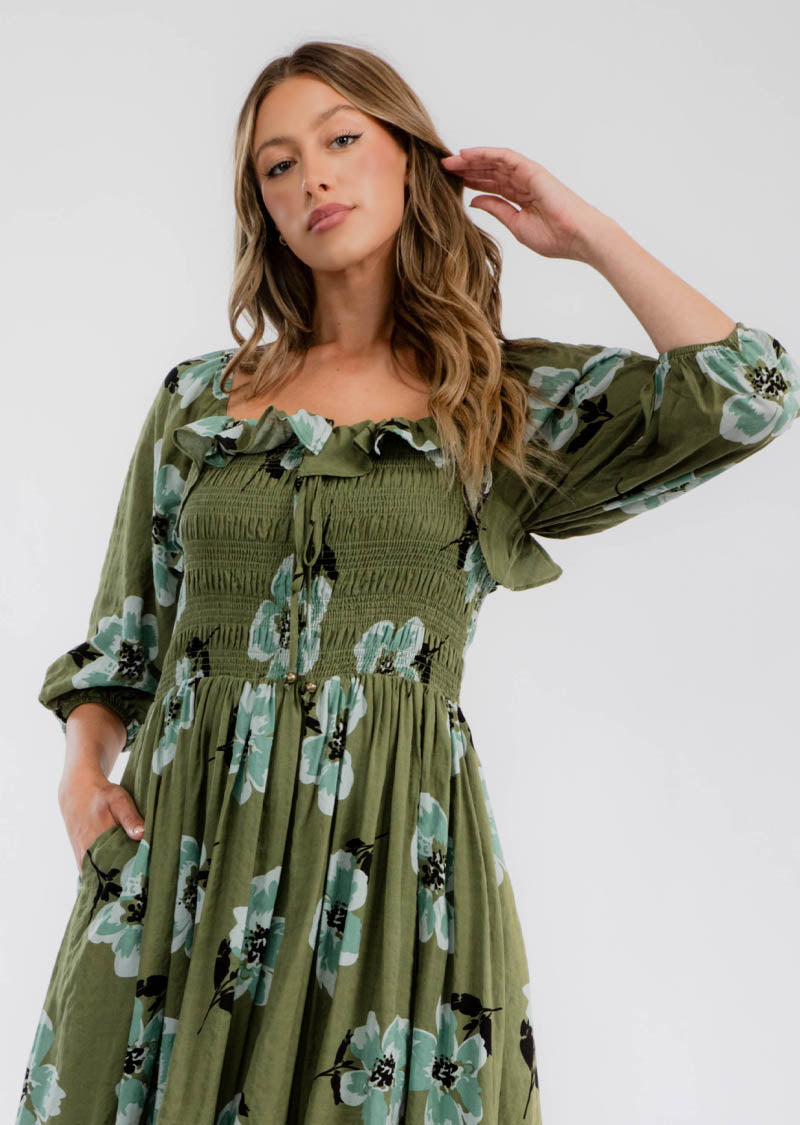 NORMANDIE FLORAL MIDI DRESS