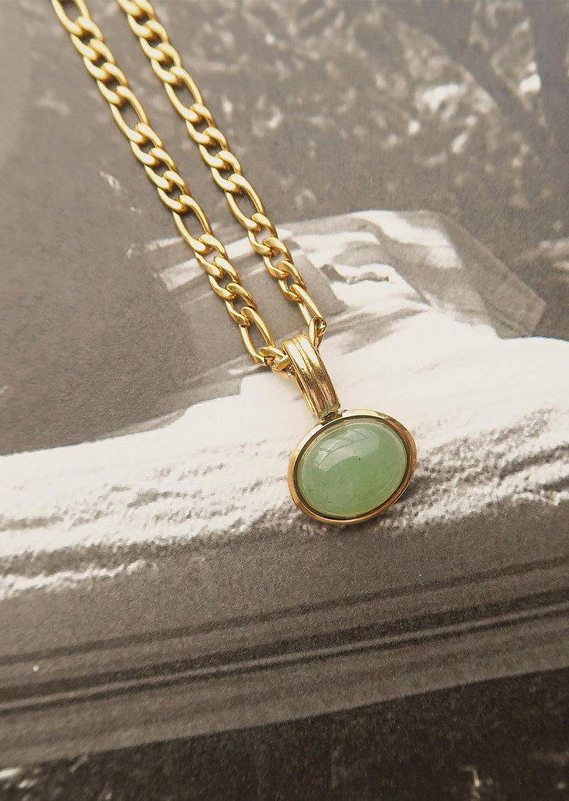 JEMMA GREEN STONE PENDANT NECKLACE