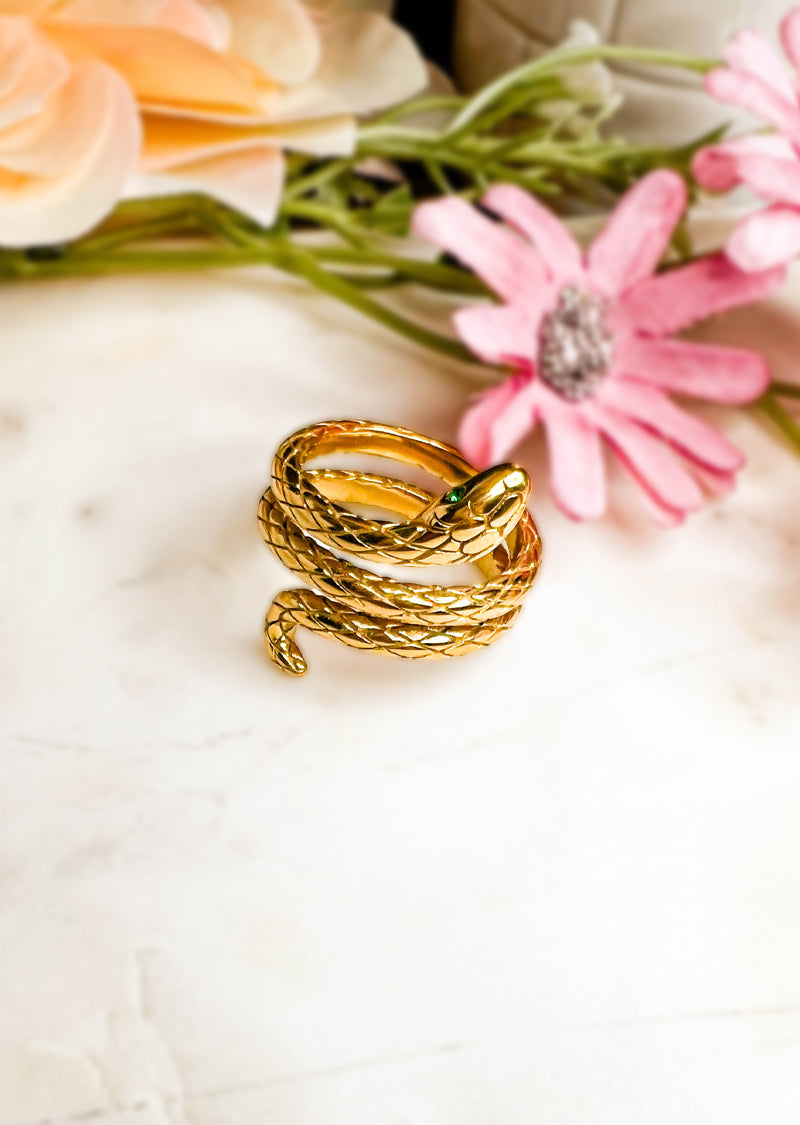 18K GOLD PLATED SERPENT RING