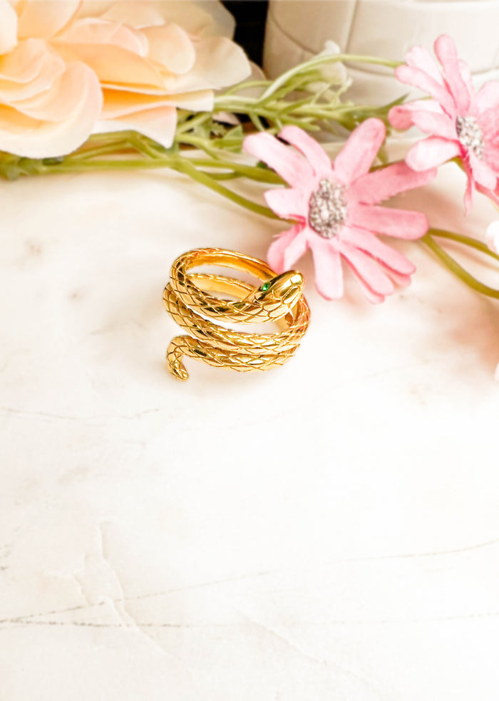18K GOLD PLATED SERPENT RING