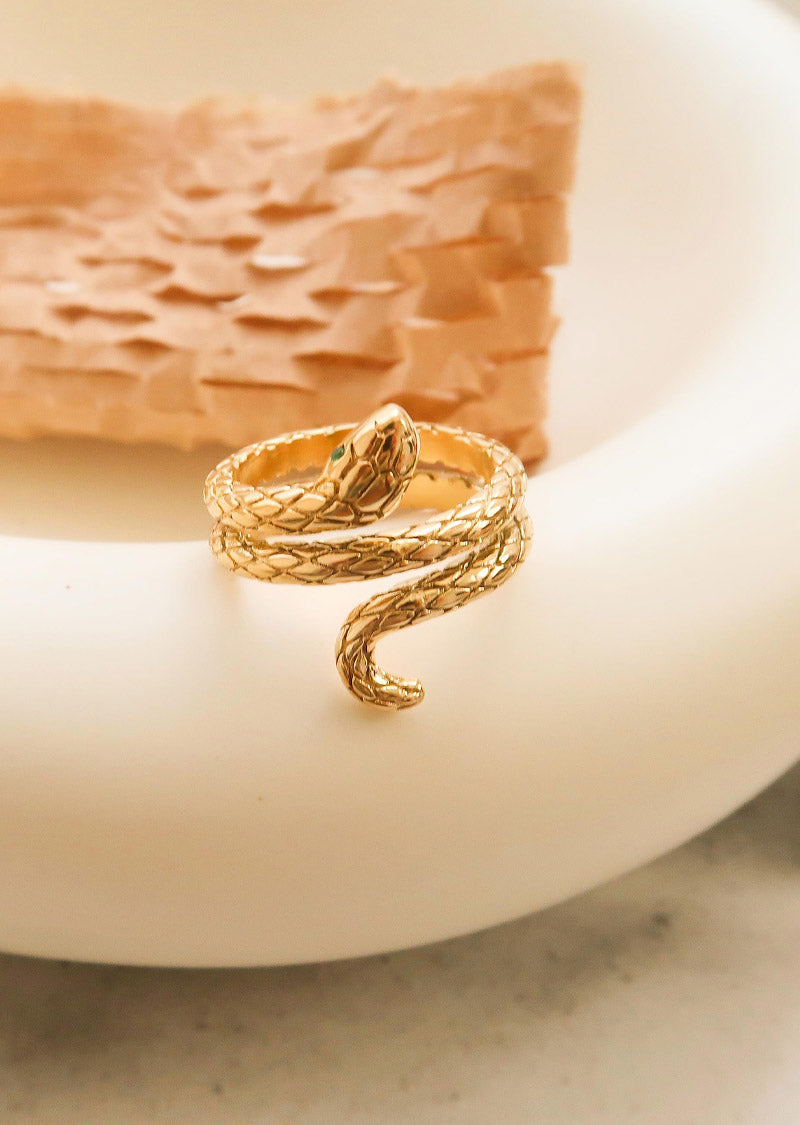 18K GOLD PLATED SERPENT RING