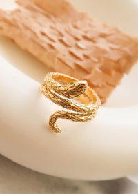 18K GOLD PLATED SERPENT RING