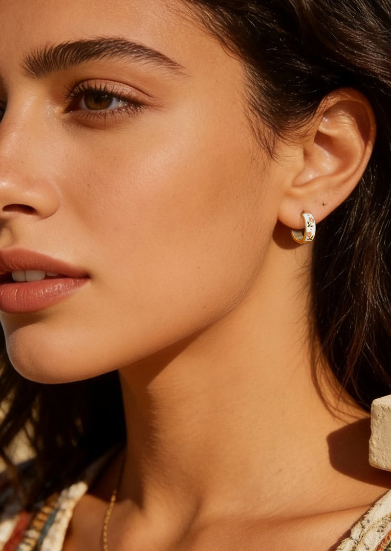 925 STERLING SILVER WITH GOLD PLATING TULIP HUGGIES