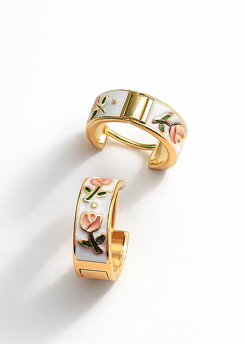 925 STERLING SILVER WITH GOLD PLATING TULIP HUGGIES