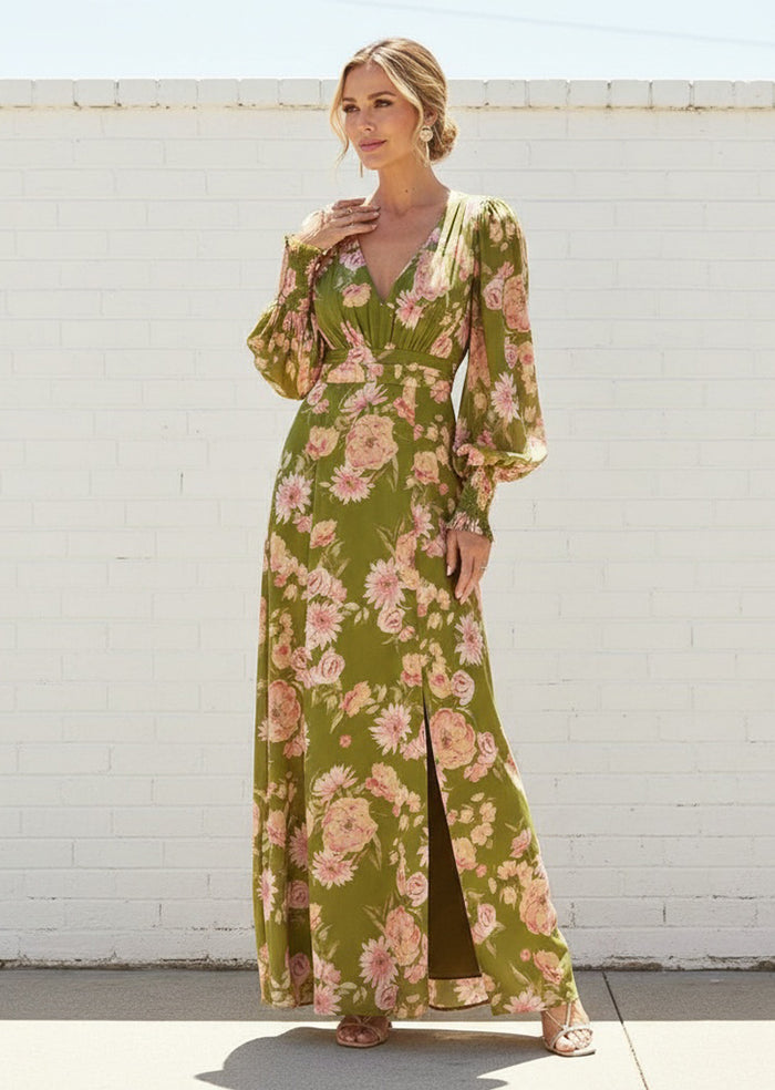 EMILY FLORAL SLIT DRESS