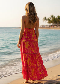 HOT PINK TROPICAL DRESS