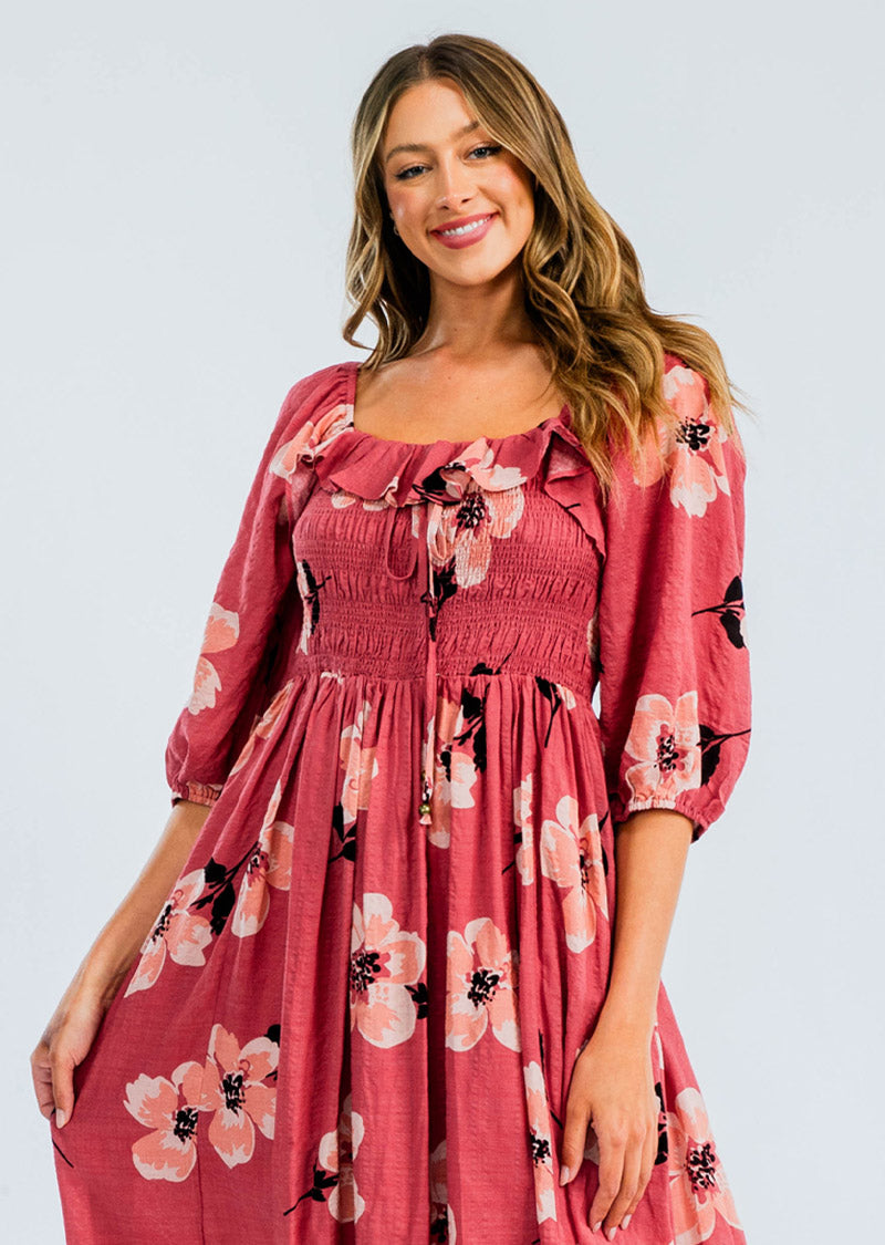 NORMANDIE FLORAL MIDI DRESS