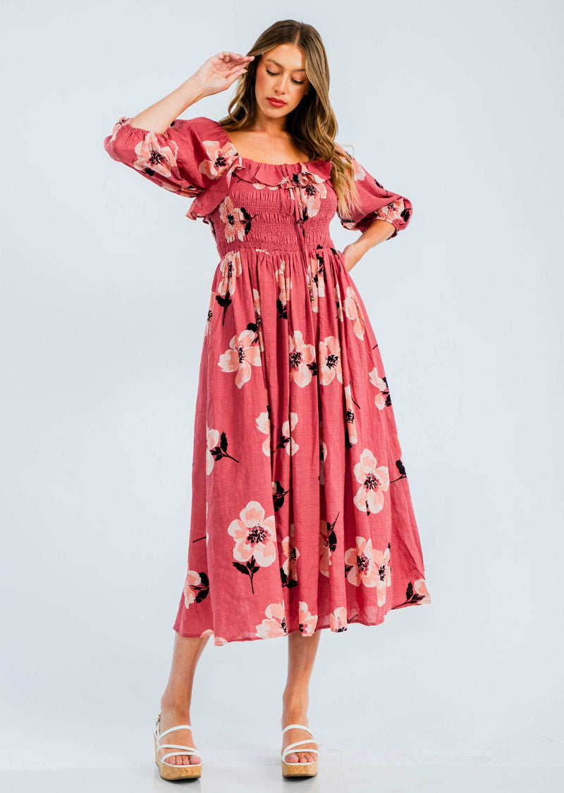 NORMANDIE FLORAL MIDI DRESS