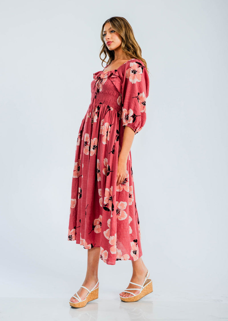 NORMANDIE FLORAL MIDI DRESS