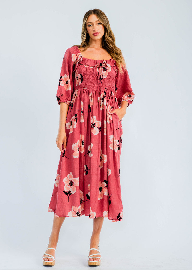 NORMANDIE FLORAL MIDI DRESS