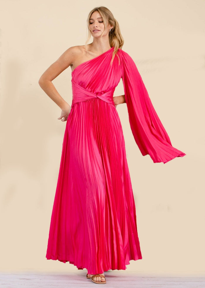 ROSA PLEATED SILKY DRESS