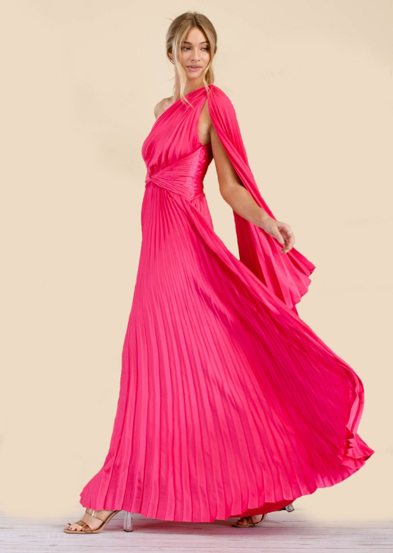 ROSA PLEATED SILKY DRESS