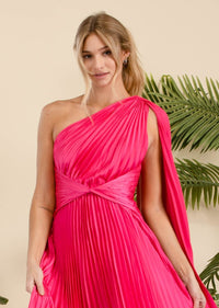 ROSA PLEATED SILKY DRESS