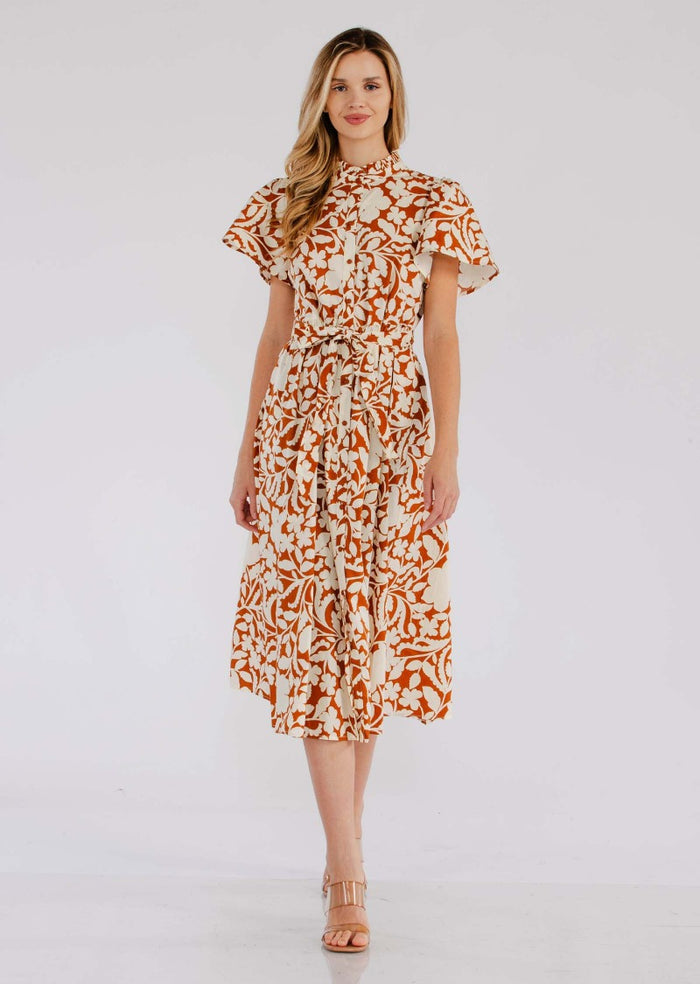 ASHLYN FLORAL BELTED DRESS