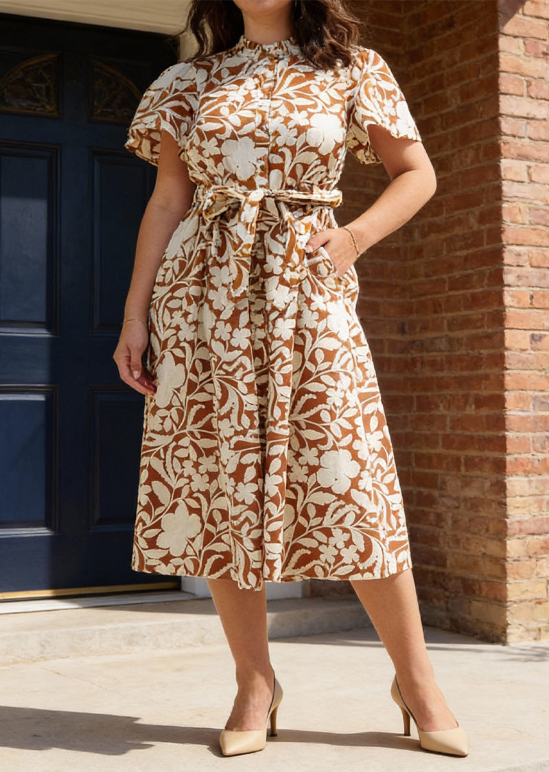 ASHLYN FLORAL BELTED DRESS