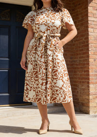 ASHLYN FLORAL BELTED DRESS