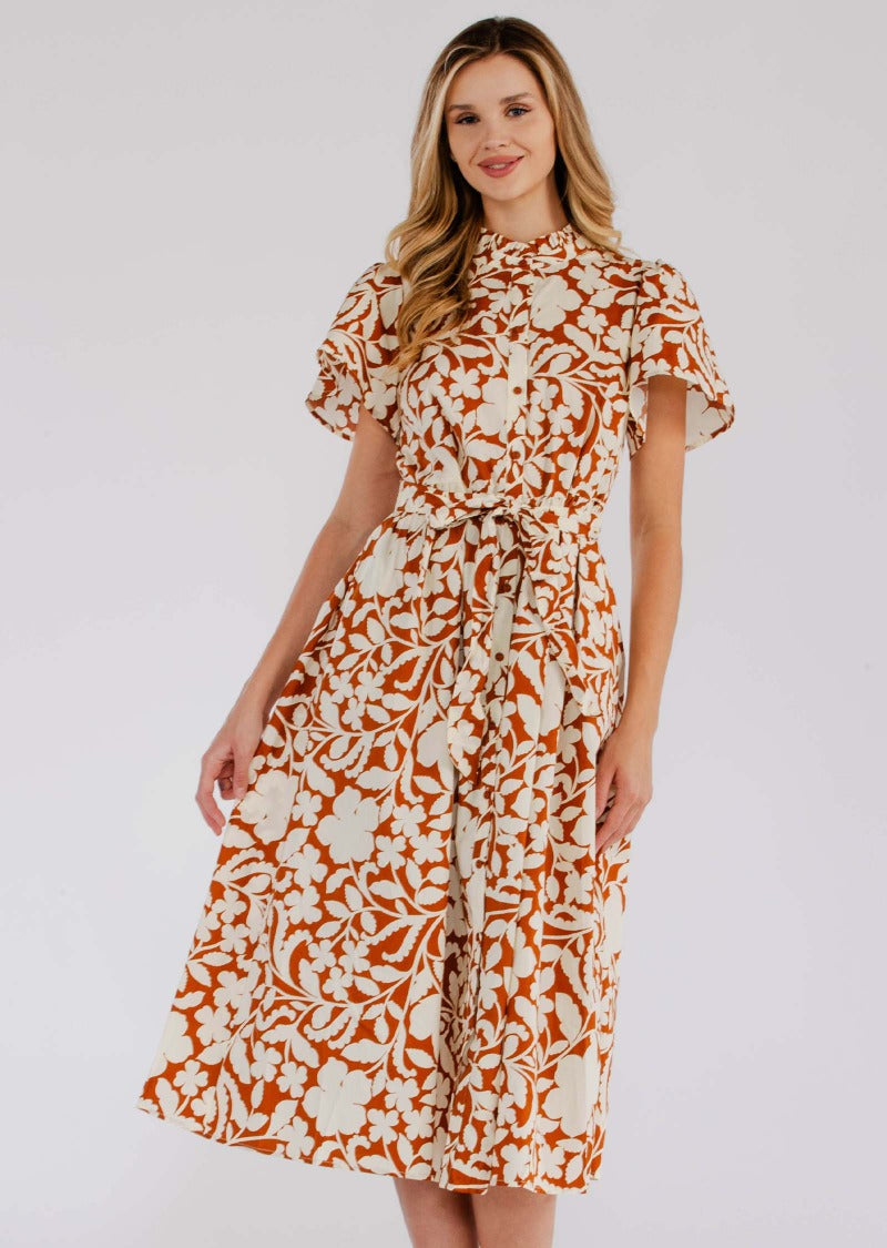 ASHLYN FLORAL BELTED DRESS