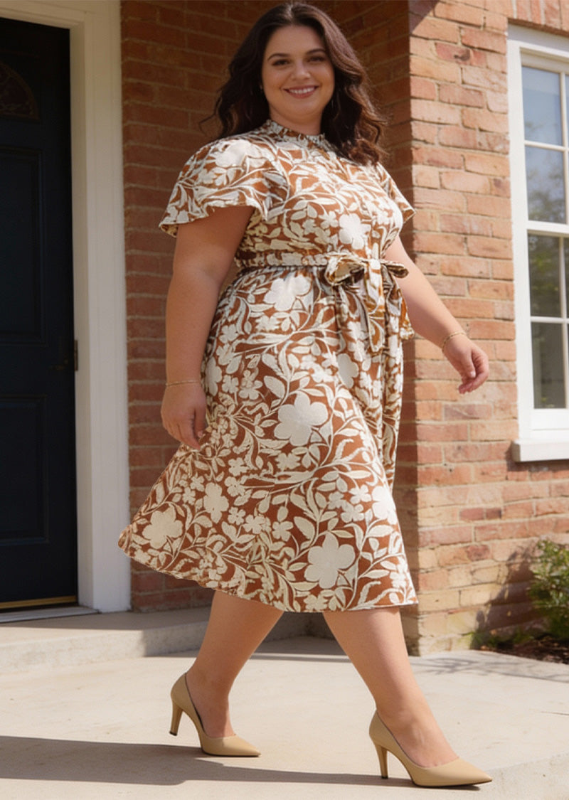 ASHLYN FLORAL BELTED DRESS