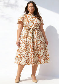 ASHLYN FLORAL BELTED DRESS