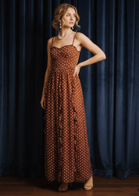 EMBROIDERED FLOWER MAXI DRESS - ELEGANT AND SEXY PROM DRESS, PARTY GUEST DRESS