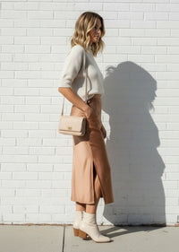 STELLA SATIN MIDI SKIRT