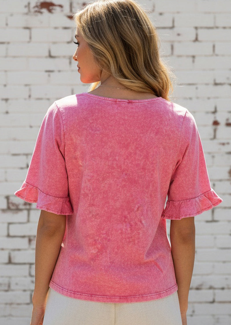 ESTELLE WASHED BELL SLEEVE TOP