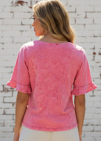 ESTELLE WASHED BELL SLEEVE TOP