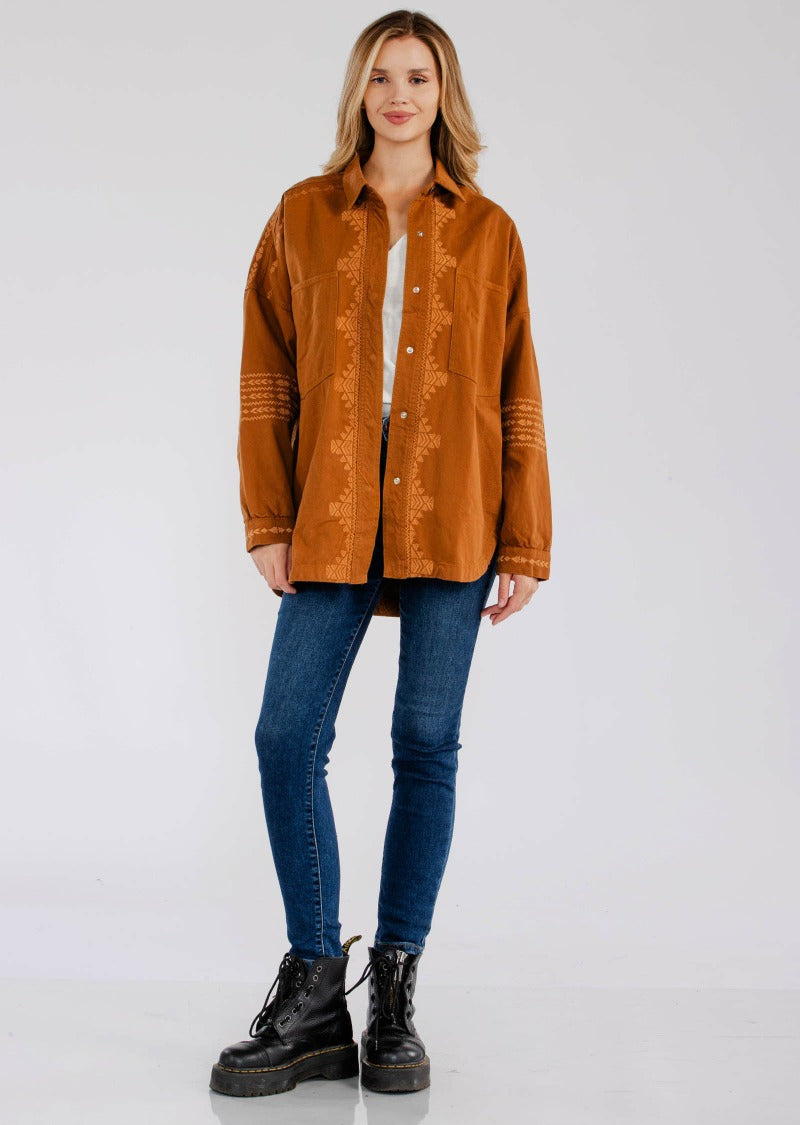 CORTNEY EMBROIDERED WESTERN SHACKET