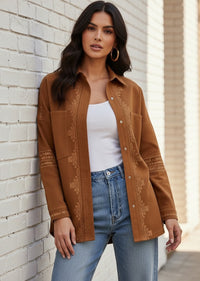 CORTNEY EMBROIDERED WESTERN SHACKET