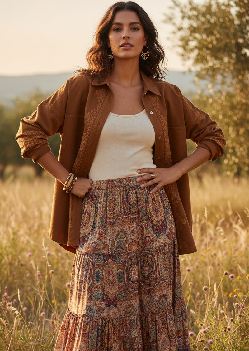 CORTNEY EMBROIDERED WESTERN SHACKET