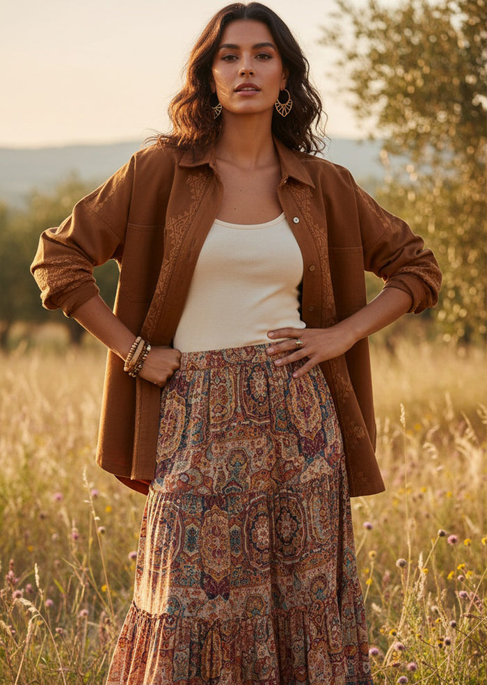 CORTNEY EMBROIDERED WESTERN SHACKET