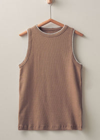 MORGAN BOHEMIAN RIBBED TANK TOP