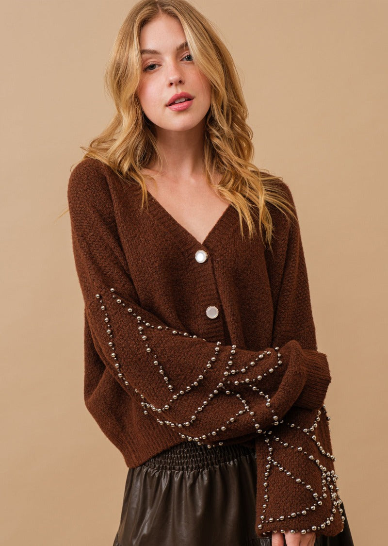 AMBER BEADED CARDIGAN