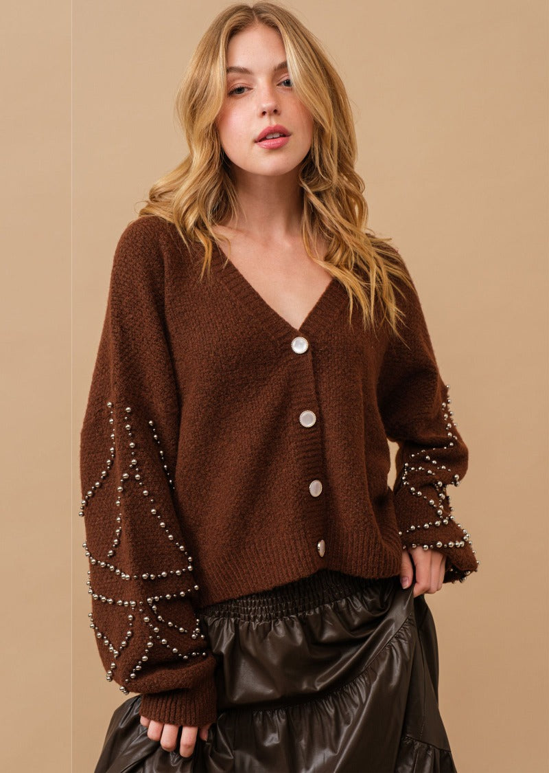 AMBER BEADED CARDIGAN