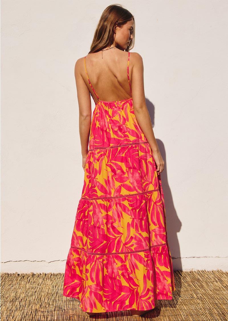 HOT PINK TROPICAL DRESS