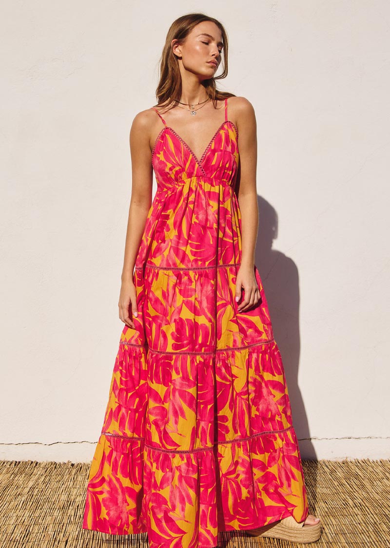 HOT PINK TROPICAL DRESS