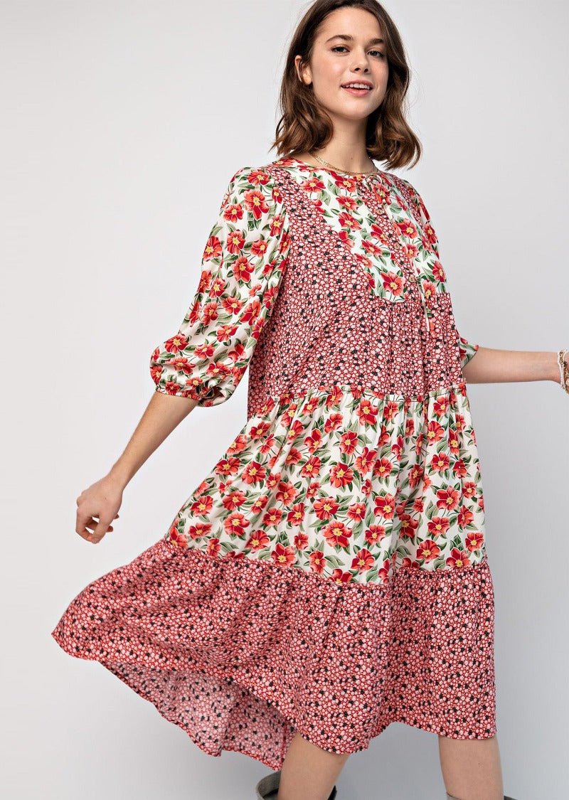 MOLLY MIXED PRINT DRESS