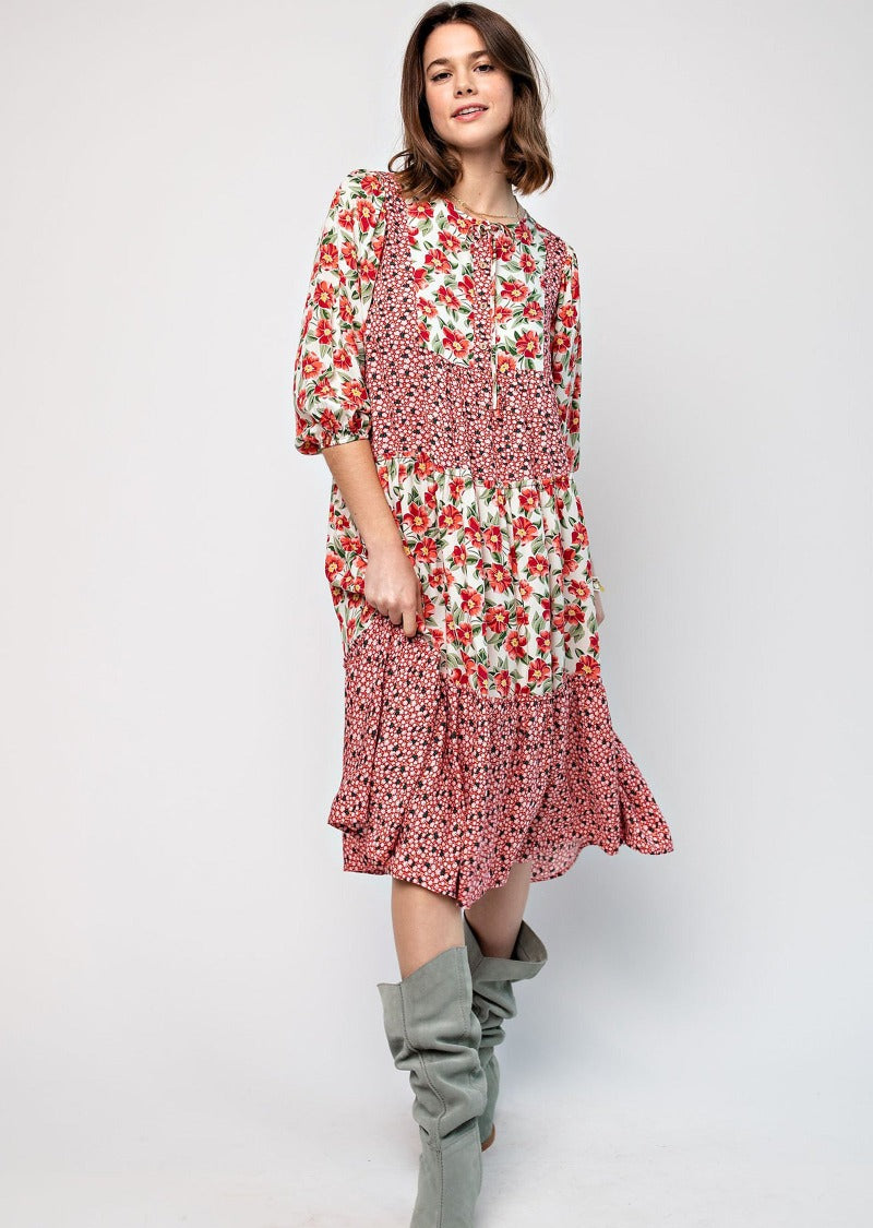 MOLLY MIXED PRINT DRESS