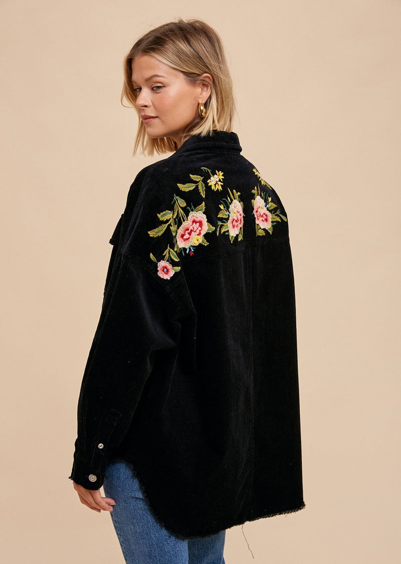 TORI EMBROIDERED CORDUROY SHACKET