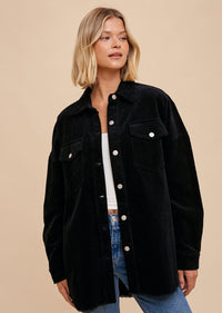 TORI EMBROIDERED CORDUROY SHACKET