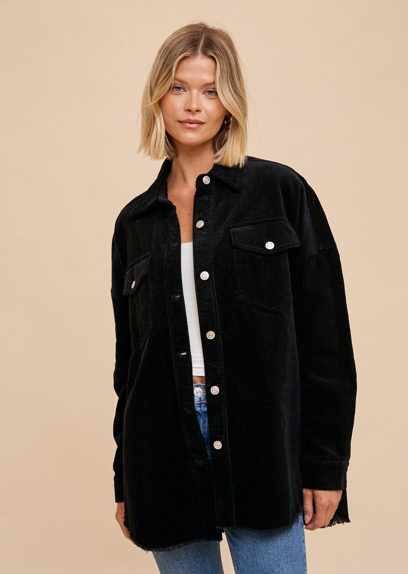 TORI EMBROIDERED CORDUROY SHACKET