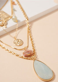 MARBLE STONE MULTI LAYERED NECKLACE