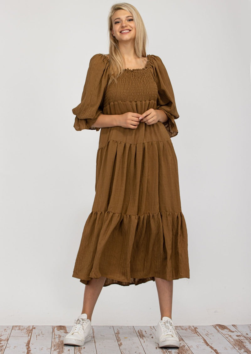 SHANNON PUFFED SLEEVES DRESS