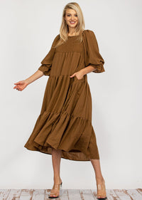 SHANNON PUFFED SLEEVES DRESS