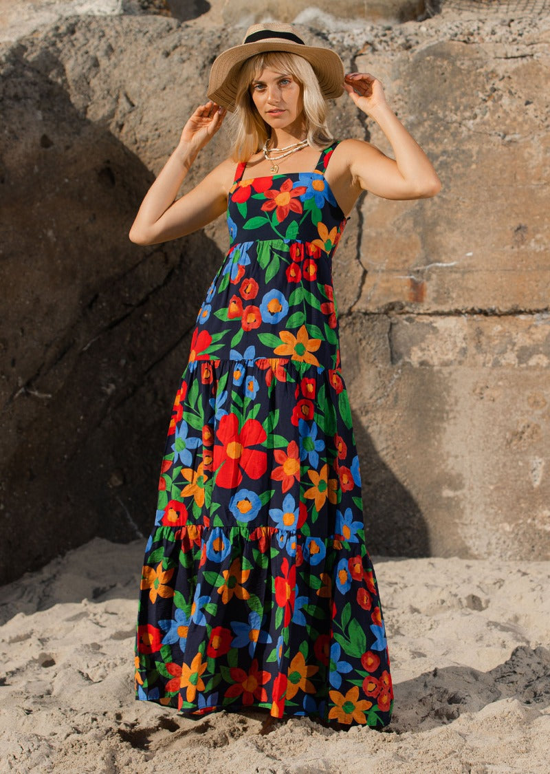 CAMILE FLORAL RESORT MAXI DRESS