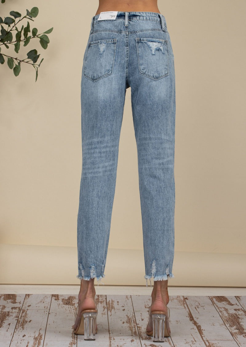 TRACY DISTRESSED DENIM PANTS